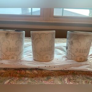 Set of 3 used Kat Von D Saint Candle Jars